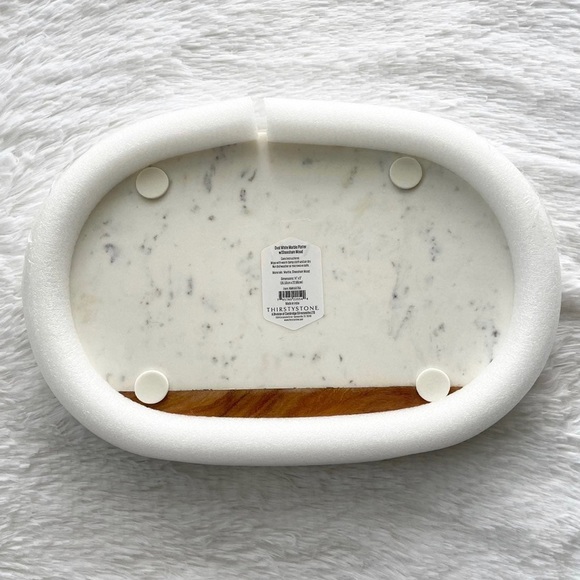 Thirstystone 14"x9" Oval Serving Platter Marble and Wood - Picture 6 of 6